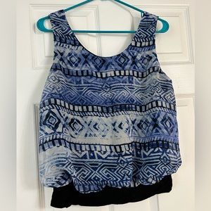 Blue women’s patterned blouse